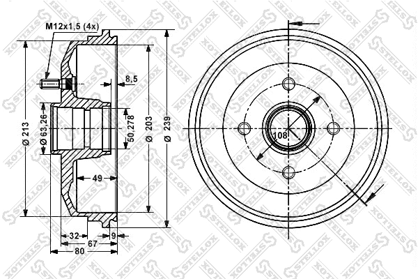 Brake Drum (6025-2529-SX)