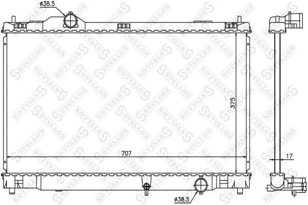 Radiator, engine cooling (10-26322-SX)