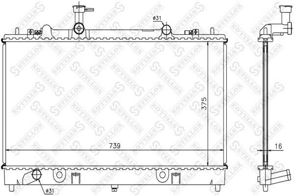 Radiator, engine cooling (10-25853-SX)
