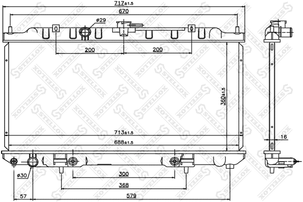 Radiator, engine cooling (10-26768-SX)