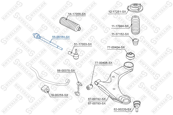 Inner Tie Rod (55-00164-SX)