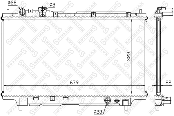 Radiator, engine cooling (10-25217-SX)