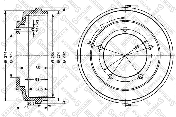 Brake Drum (6026-2508-SX)