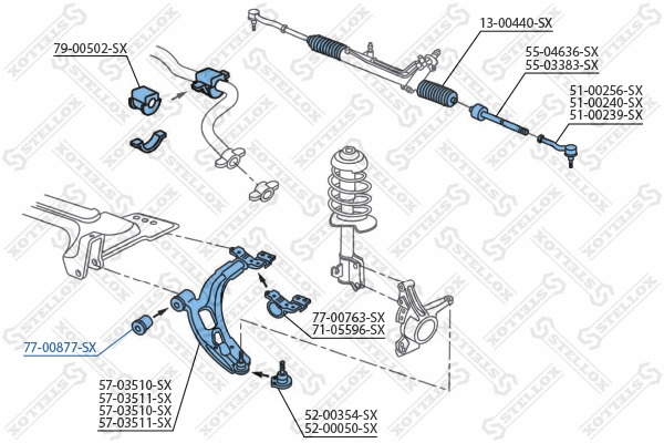 Mounting, control/trailing arm (77-00877-SX)