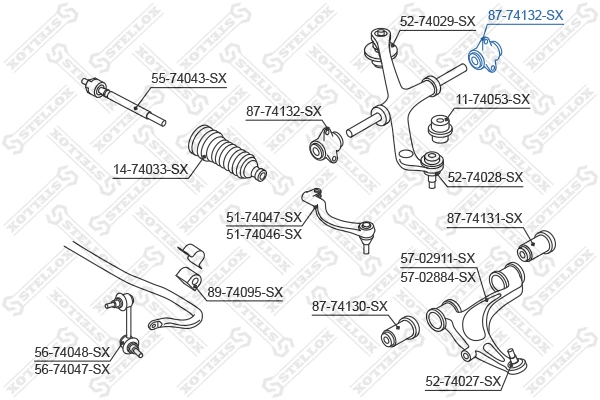 Mounting, control/trailing arm (87-74132-SX)