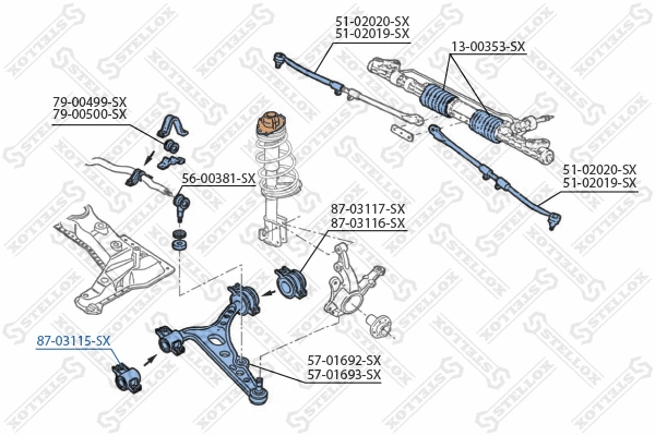 Mounting, control/trailing arm