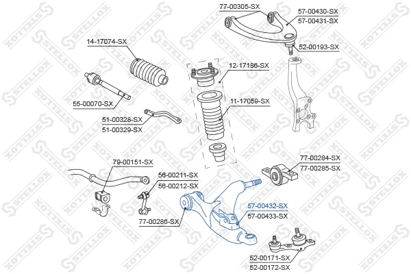 Control/Trailing Arm, wheel suspension (57-00432-SX)