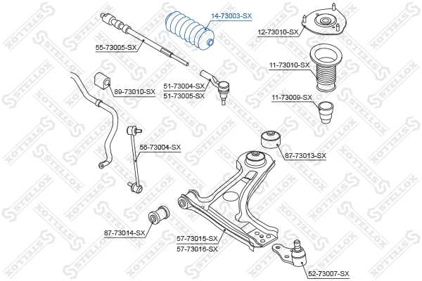 Bellow, steering (14-73003-SX)
