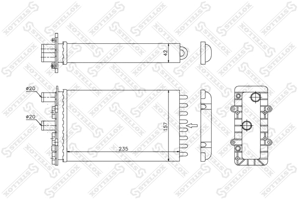 Heat Exchanger, interior heating (10-35079-SX)