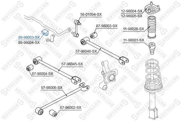 Mounting, stabiliser bar (89-98003-SX)