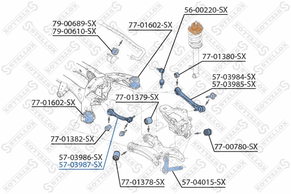 Control/Trailing Arm, wheel suspension (57-03987-SX)