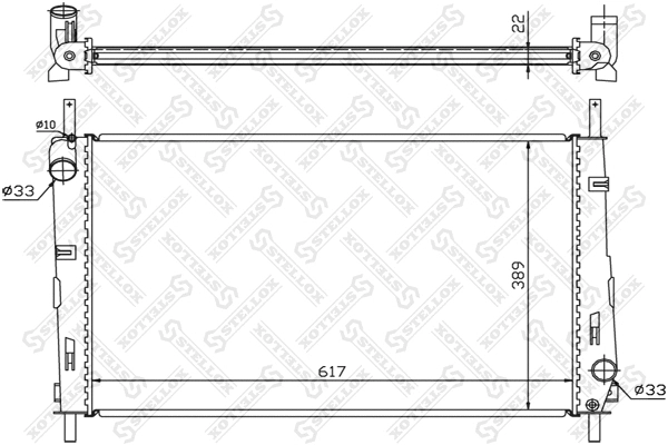 Radiator, engine cooling (10-25066-SX)