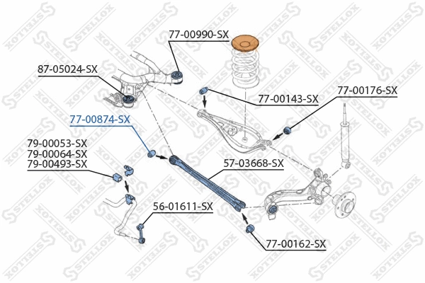 Mounting, control/trailing arm