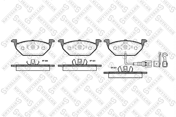 Brake Pad Set, disc brake (644 021B-SX)