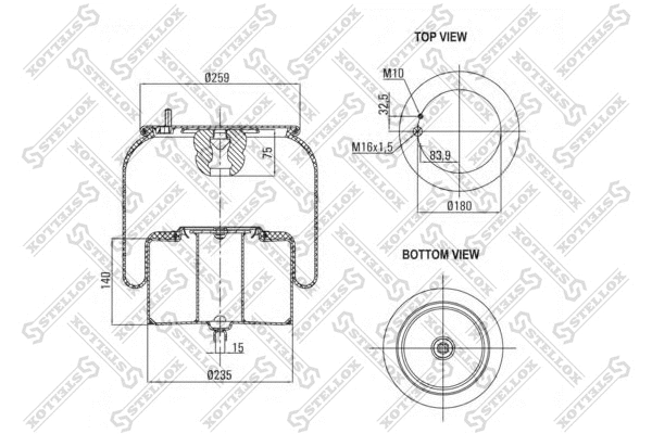 Bellow, air suspension (84-00141-SX)