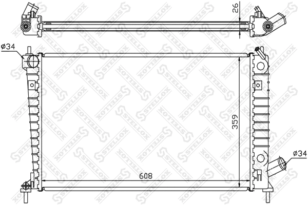 Radiator, engine cooling (10-26662-SX)