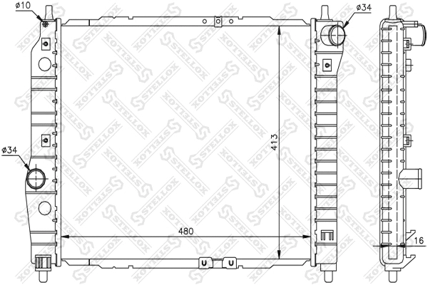 Radiator, engine cooling (10-25193-SX)
