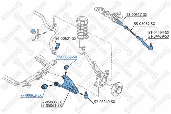 Mounting, control/trailing arm (77-00862-SX)