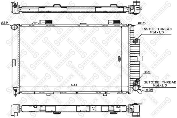 Radiator, engine cooling (10-25092-SX)