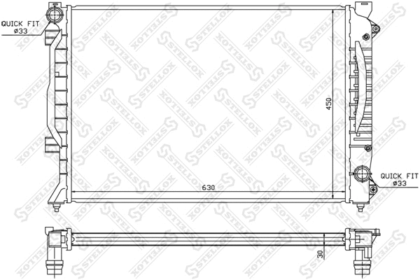 Radiator, engine cooling (10-25249-SX)