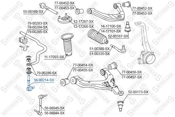 Link/Coupling Rod, stabiliser bar (56-00214-SX)