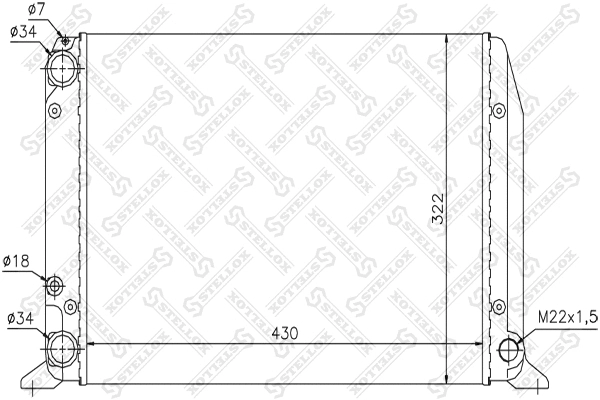 Radiator, engine cooling (10-25043-SX)