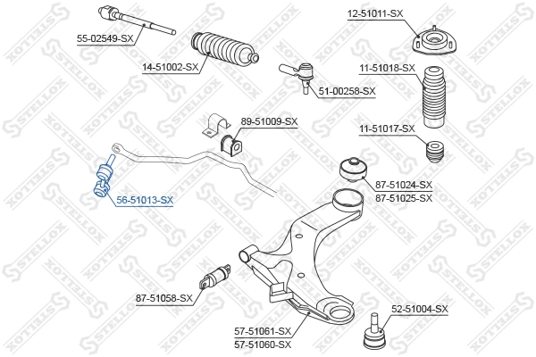 Link/Coupling Rod, stabiliser bar (56-51013-SX)