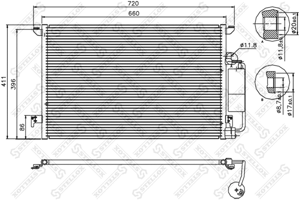 Condenser, air conditioning (10-45554-SX)