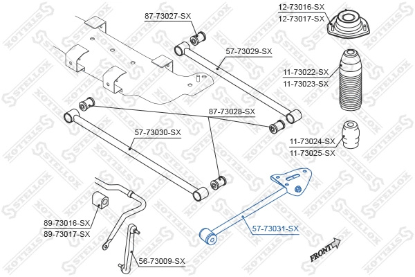 Control/Trailing Arm, wheel suspension (57-73031-SX)