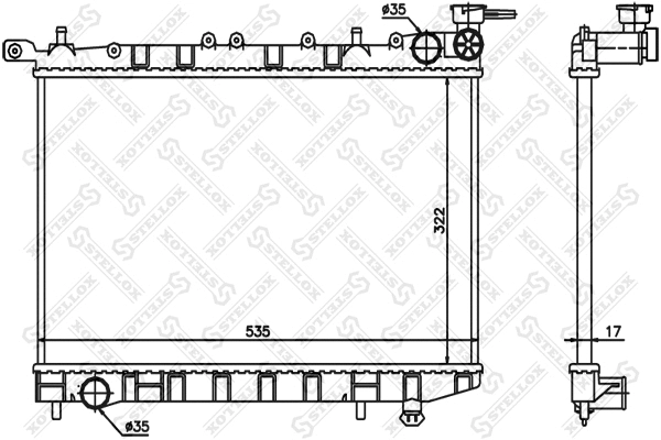 Radiator, engine cooling (10-25097-SX)