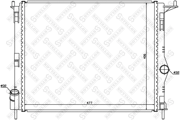 Radiator, engine cooling (10-25473-SX)