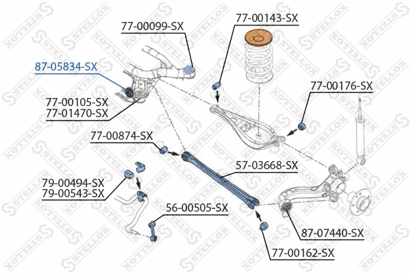Mounting, control/trailing arm