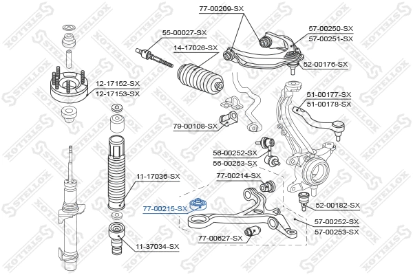 Mounting, control/trailing arm (77-00215-SX)