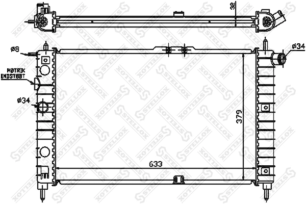 Radiator, engine cooling (10-25015-SX)