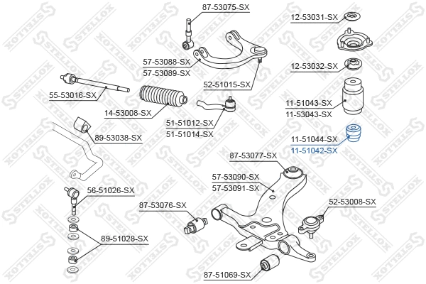Rubber Buffer, suspension (11-51042-SX)