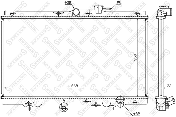 Radiator, engine cooling (10-25215-SX)