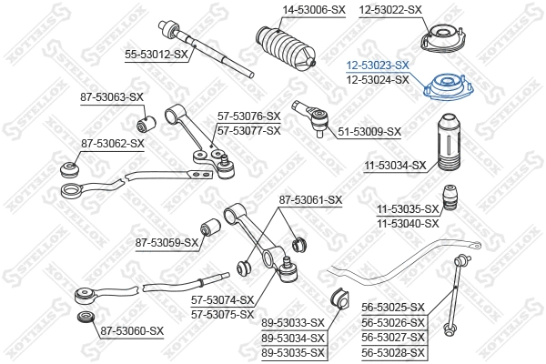 Suspension Strut Support Mount (12-53023-SX)