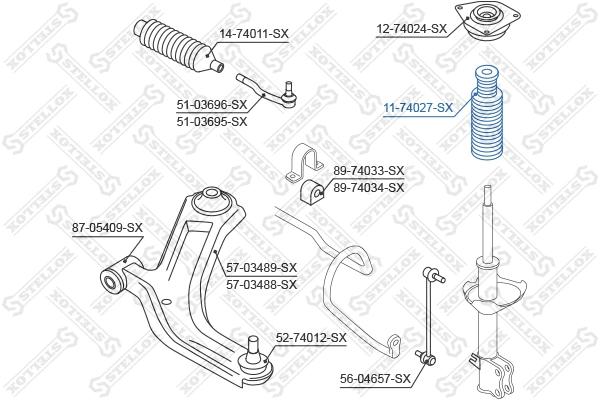 Rubber Buffer, suspension (11-74027-SX)