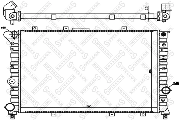 Radiator, engine cooling (10-25488-SX)