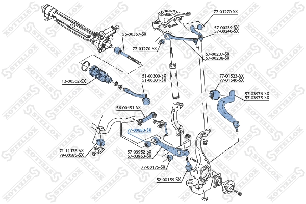 Mounting, control/trailing arm (77-00853-SX)