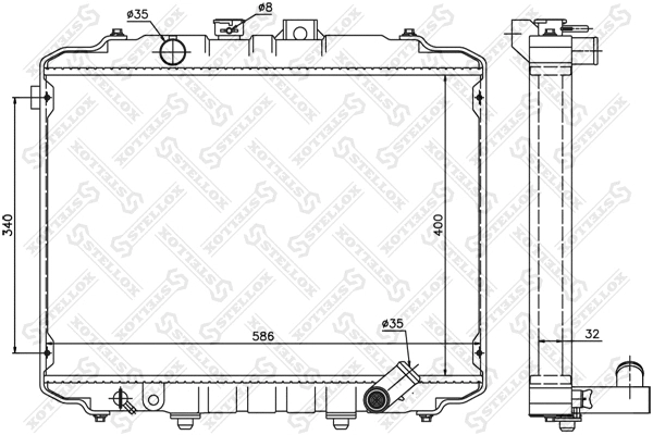 Radiator, engine cooling (10-26600-SX)