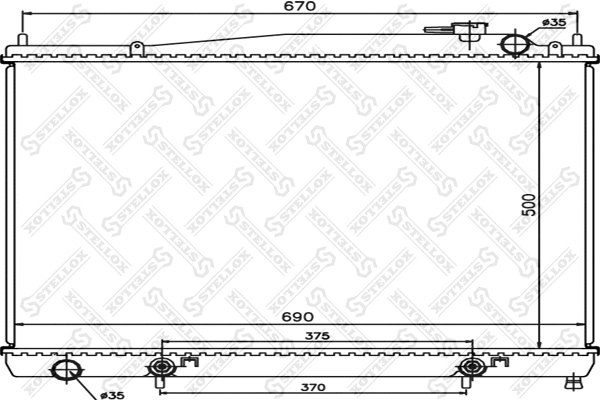 Radiator, engine cooling (10-25148-SX)