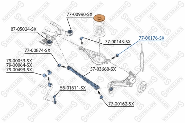Mounting, control/trailing arm