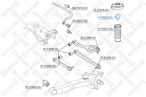 Rubber Buffer, suspension (11-51028-SX)