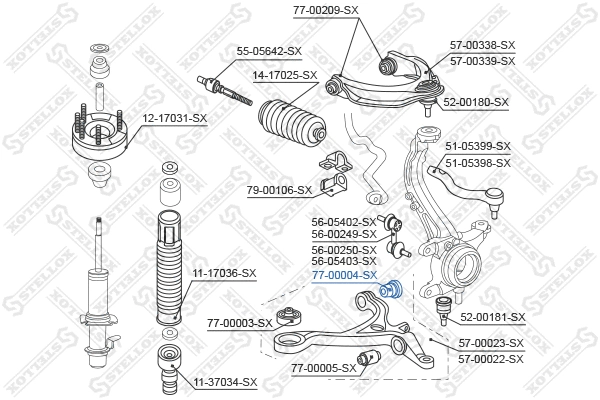 Mounting, control/trailing arm (77-00004-SX)