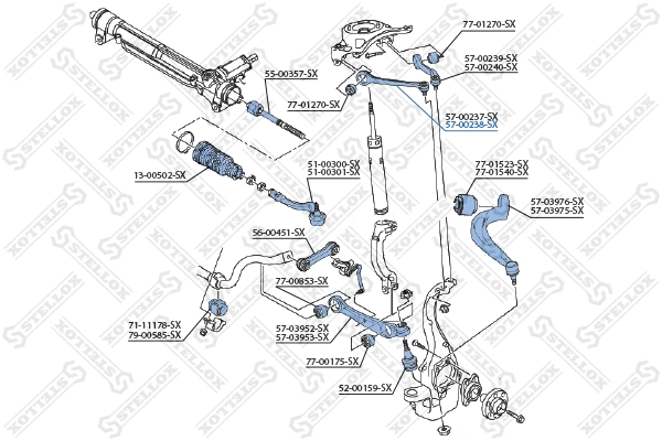 Control/Trailing Arm, wheel suspension (57-00238-SX)