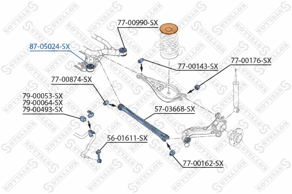 Repair Kit, control/trailing arm (87-05024-SX)