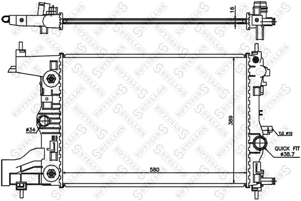 Radiator, engine cooling (10-26034-SX)