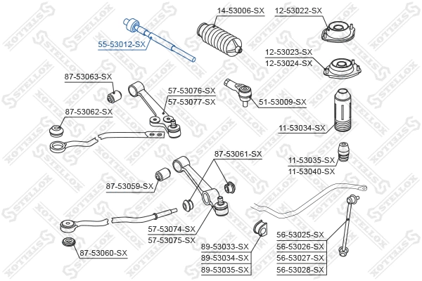 Inner Tie Rod (55-53012-SX)