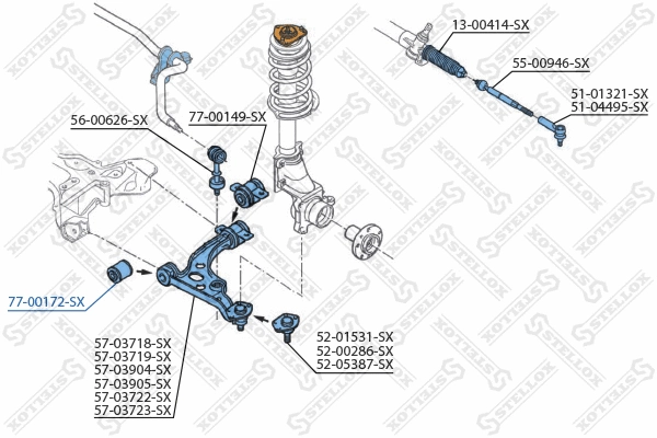 Mounting, control/trailing arm (77-00172-SX)